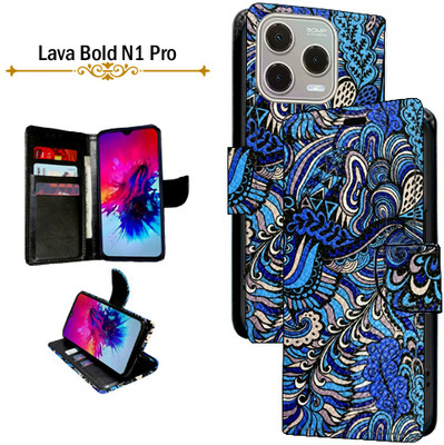 Asmart Flip Cover for Lava Bold N1 Pro(Blue, Pack of: 1)