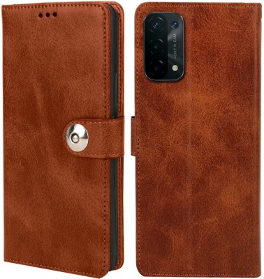 Winkel Flip Cover for OPPO A54 5G, OPPO A55(Brown, Cases with Holder, Pack of: 1)