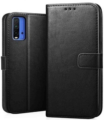 AKSP Flip Cover for Redmi 9 Power Leather Finish and Card Pockets(Black, Magnetic Case, Pack of: 1)