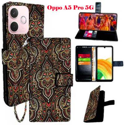 Mxkart Flip Cover for Oppo A5 Pro 5G(Brown, Pack of: 1)