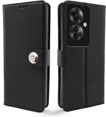Pikkme Flip Cover for OPPO F25 Pro 5G(Black, Cases with Holder, Pack of: 1)