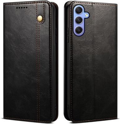 GoPerfect Flip Cover for Samsung Galaxy M13 4G |No.1 Top Trending Business Series | Wallet Back Cover(Black, Magnetic Case, Pack of: 1)