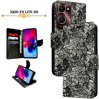 Cutemart Flip Cover for IQOO Z9 Lite 5G(Black, Pack of: 1)