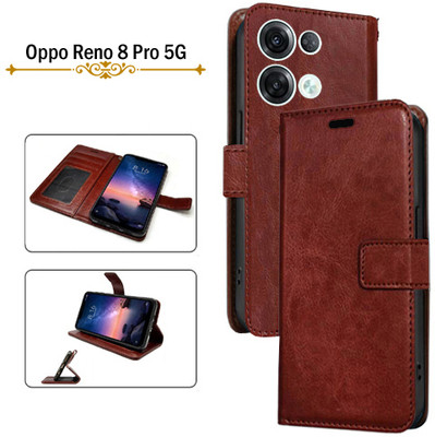 PARGO Flip Cover for Oppo Reno 8 Pro 5G(Brown, Pack of: 1)