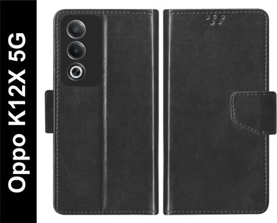 SBMS Flip Cover for OPPO K12x 5G Back Cover Case with Magnatic Closure | Card & Money Pocket(Black, Shock Proof, Pack of: 1)