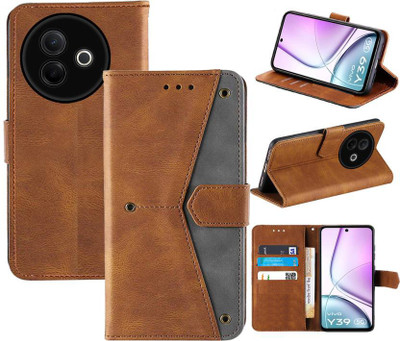 Aaghosh Flip Cover for Vivo Y39 5G(Brown, Shock Proof, Pack of: 1)