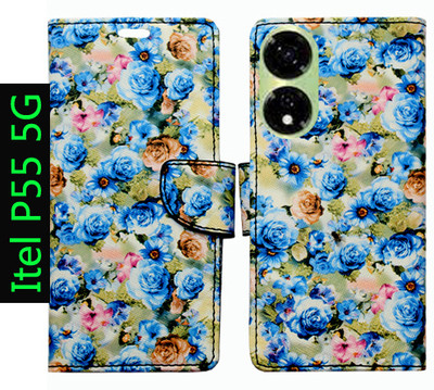 Toklot Flip Cover for Itel P55 5G(Blue, Pack of: 1)