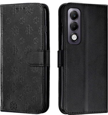 Ascensify Flip Cover for Oppo K13x 5G Floral Pattern, Magnetic Closure, Shockproof Wallet Case(Black, Card Holder, Pack of: 1)