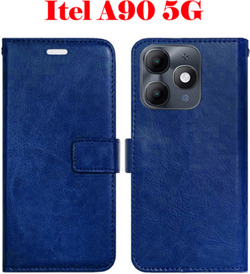 Toklot Flip Cover for Itel A90 5G(Blue, Pack of: 1)