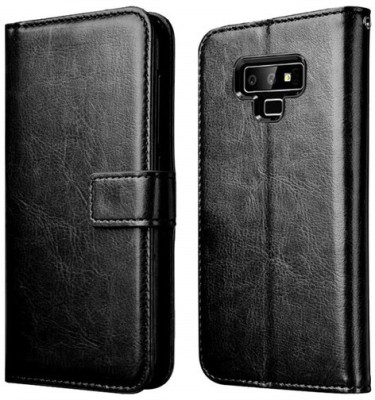 AKSP Flip Cover for Samsung Galaxy Note 9 Leather Finish(Black, Magnetic Case, Pack of: 1)