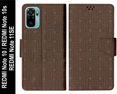 SBMS Flip Cover for REDMI Note 10s 2021 / REDMI Note 10 2021 / REDMI Note 11SE(Brown, Shock Proof, Pack of: 1)
