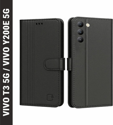 AIBEX Flip Cover for Vivo T3 5G / Vivo Y200e 5G|Inbuilt Wallet & Card Slots|Premium Leather Magnetic Case(Black, Card Holder, Pack of: 1)
