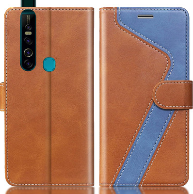 CYOR Flip Cover for TECNO CAMON 15 PRO(Brown, Blue, Dual Protection, Pack of: 1)