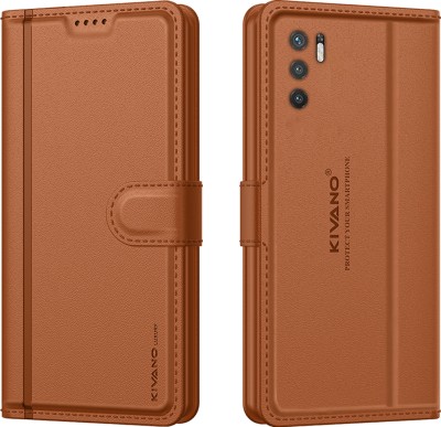 KIVANO LUXE Flip Cover for Xiaomi Redmi Note 10T 5G / Poco M3 Pro 5G(Brown, Card Holder, Pack of: 1)