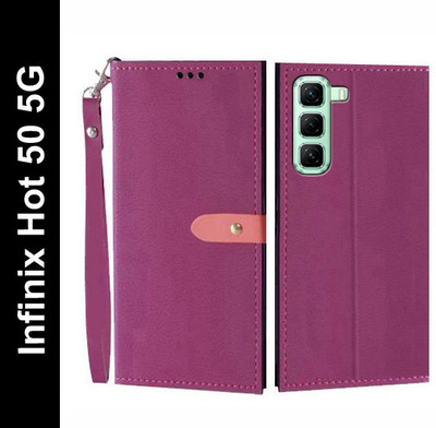 Wynhard Flip Cover for Infinix Hot 50 5G(Pink, Grip Case, Pack of: 1)