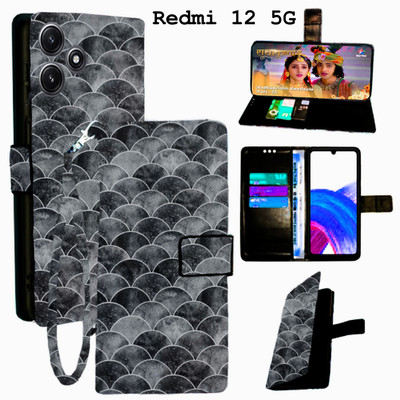 Mxkart Flip Cover for Redmi 12 5G(Black, Pack of: 1)