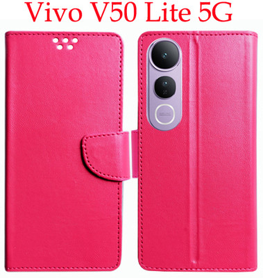 Toklot Flip Cover for Vivo V50 Lite 5G(Pink, Pack of: 1)