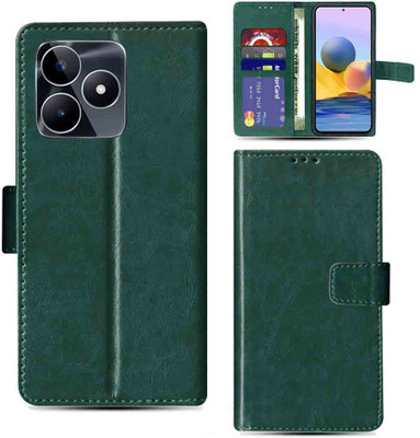 Kalua Mall Flip Cover for Realme Narzo N53(Green, Magnetic Case, Pack of: 1)