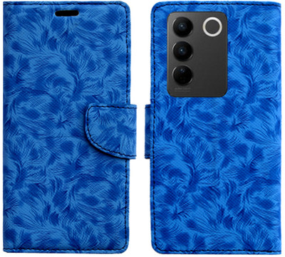 Realgo Flip Cover for Vivo V27 5G(Blue, Pack of: 1)