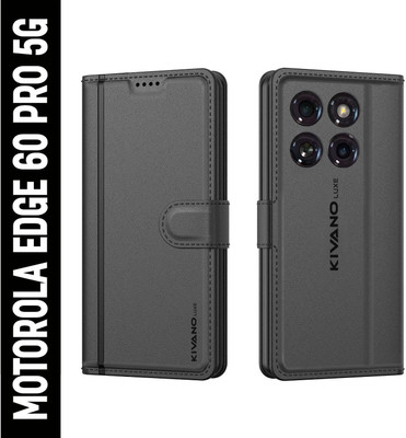 KIVANO LUXE Flip Cover for Motorola Edge 60 Pro 5G(Black, Magnetic Case, Pack of: 1)