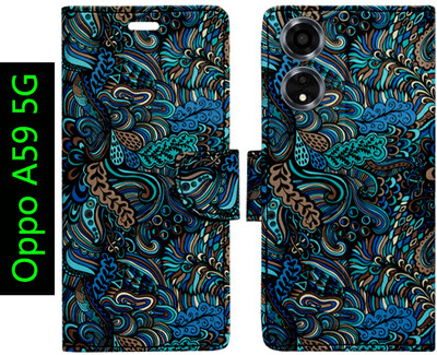 Toklot Flip Cover for Oppo A59 5G(Blue, Pack of: 1)