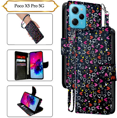 SALGO Flip Cover for Poco X5 Pro 5G(Black, Pack of: 1)