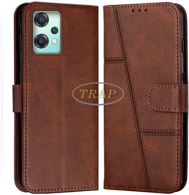 Trap Premium Flip Cover Flip Cover for Oneplus Nord Ce 2 Lite 5G(Brown, Cases with Holder, Pack of: 1)