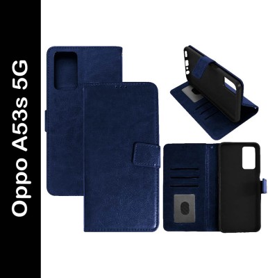 Casotec Flip Cover for Oppo A53s 5G(Blue, Pack of: 1)