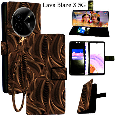 Mxkart Flip Cover for Lava Blaze X 5G(Brown, Pack of: 1)