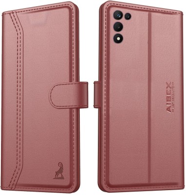 AIBEX Flip Cover for Realme 9 5G SE|Vegan PU Leather |Foldable Stand & Pocket(Brown, Cases with Holder, Pack of: 1)
