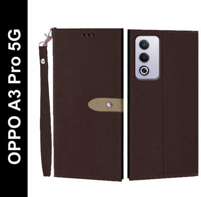 Wynhard Flip Cover for OPPO A3 Pro 5G(Brown, Grip Case, Pack of: 1)
