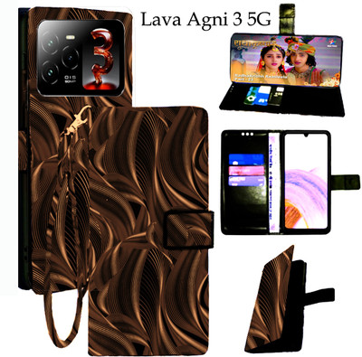 Mxkart Flip Cover for Lava Agni 3 5G(Brown, Pack of: 1)