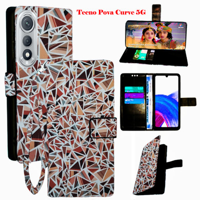 Realgo Flip Cover for Tecno Pova Curav 5G(Brown, Pack of: 1)