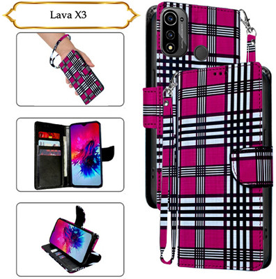 Cutemart Flip Cover for Lava X3(Pink, Pack of: 1)