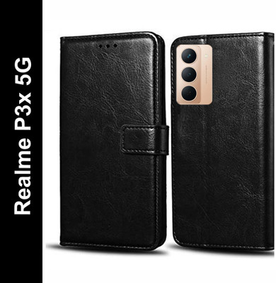 Wynhard Flip Cover for Realme Narzo 80x 5G, Realme P3x 5G(Black, Grip Case, Pack of: 1)