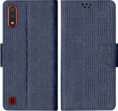 SBMS Flip Cover for Samsung Galaxy M01 Back Cover Case with Magnatic Closure(Blue, Shock Proof, Pack of: 1)