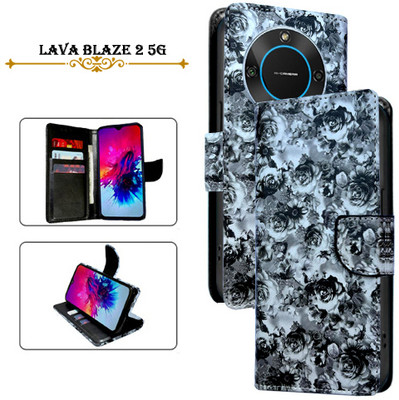 Hpa Flip Cover for Lava Blaze 2 5G(Black, Pack of: 1)