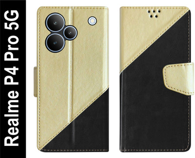 SBMS Flip Cover for Realme P4 Pro 5G Back Cover Case with Magnatic Closure(Black, Shock Proof, Pack of: 1)