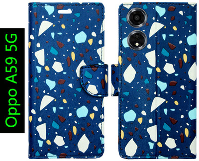 Toklot Flip Cover for Oppo A59 5G(Blue, Pack of: 1)