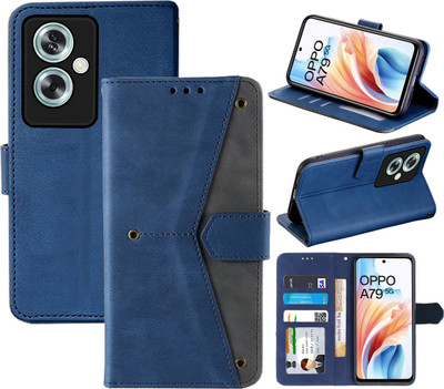 Autofocus Flip Cover for Oppo A79 5G(Blue, Camera Bump Protector, Pack of: 1)