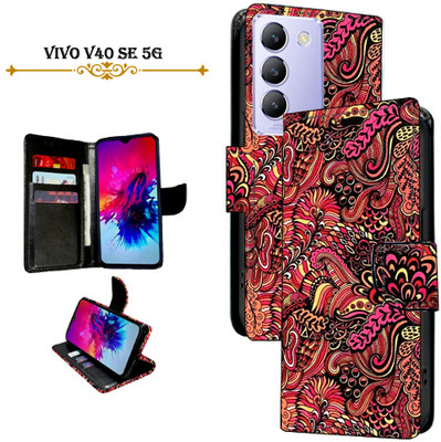 Cutemart Flip Cover for Vivo V40 SE 5G(Red, Pack of: 1)