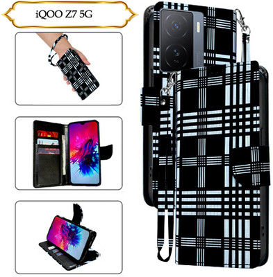 Asmart Flip Cover for iQOO Z7 5G(Black, Pack of: 1)