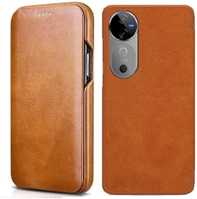 HITFIT Flip Cover for Vivo V40 5G / Vivo V40 Pro 5G / Vivo T3 Ultra 5G(Brown, Magnetic Case, Pack of: 1)