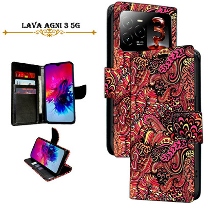 PARGO Flip Cover for Lava Agni 3 5G(Red, Pack of: 1)