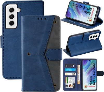 Autofocus Flip Cover for Samsung Galaxy S21 FE 5G(Blue, Camera Bump Protector, Pack of: 1)