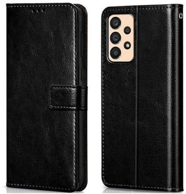 AKSP Flip Cover for Samsung Galaxy A33 (5G) Leather Finish(Black, Magnetic Case, Pack of: 1)