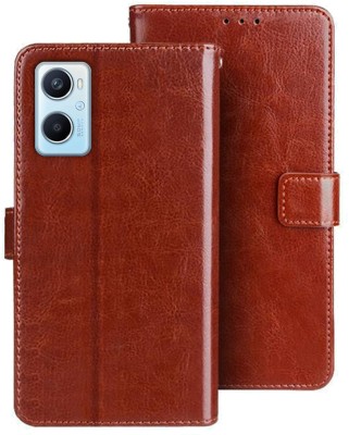 HANIRY Flip Cover for OPPO A76 flip cover / CPH2375 flip cover / Brown(Brown, Magnetic Case, Pack of: 1)