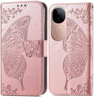 Clickcase Flip Cover for Vivo V40e 5G(Pink, Dual Protection)