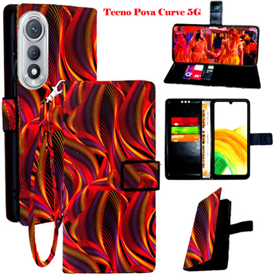 Toklot Flip Cover for Tecno Pova Curav 5G(Red, Pack of: 1)
