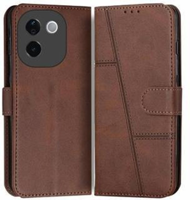 Chaseit Flip Cover for vivo T3 Pro 5G(Brown, Dual Protection, Pack of: 1)